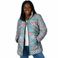 Cobalt Blue Khotso Mojalefa Poone Padded Jacket Basotho Khotso Blanket Inspired