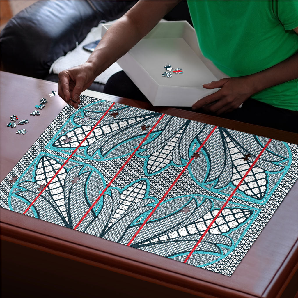 Cobalt Blue Khotso Mojalefa Poone Puzzle Basotho Khotso Blanket Inspired