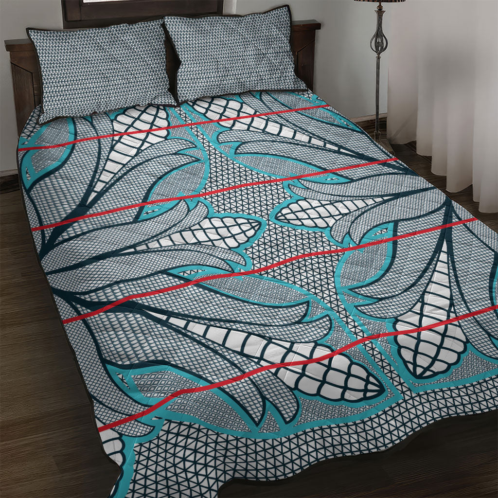 Cobalt Blue Khotso Mojalefa Poone Quilt Bed Set Basotho Khotso Blanket Inspired