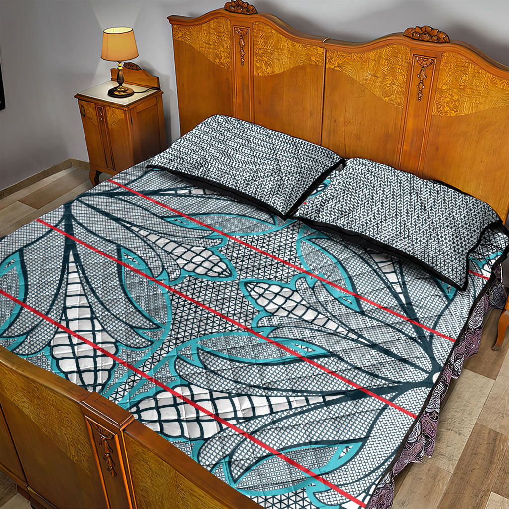 Cobalt Blue Khotso Mojalefa Poone Quilt Bed Set Basotho Khotso Blanket Inspired