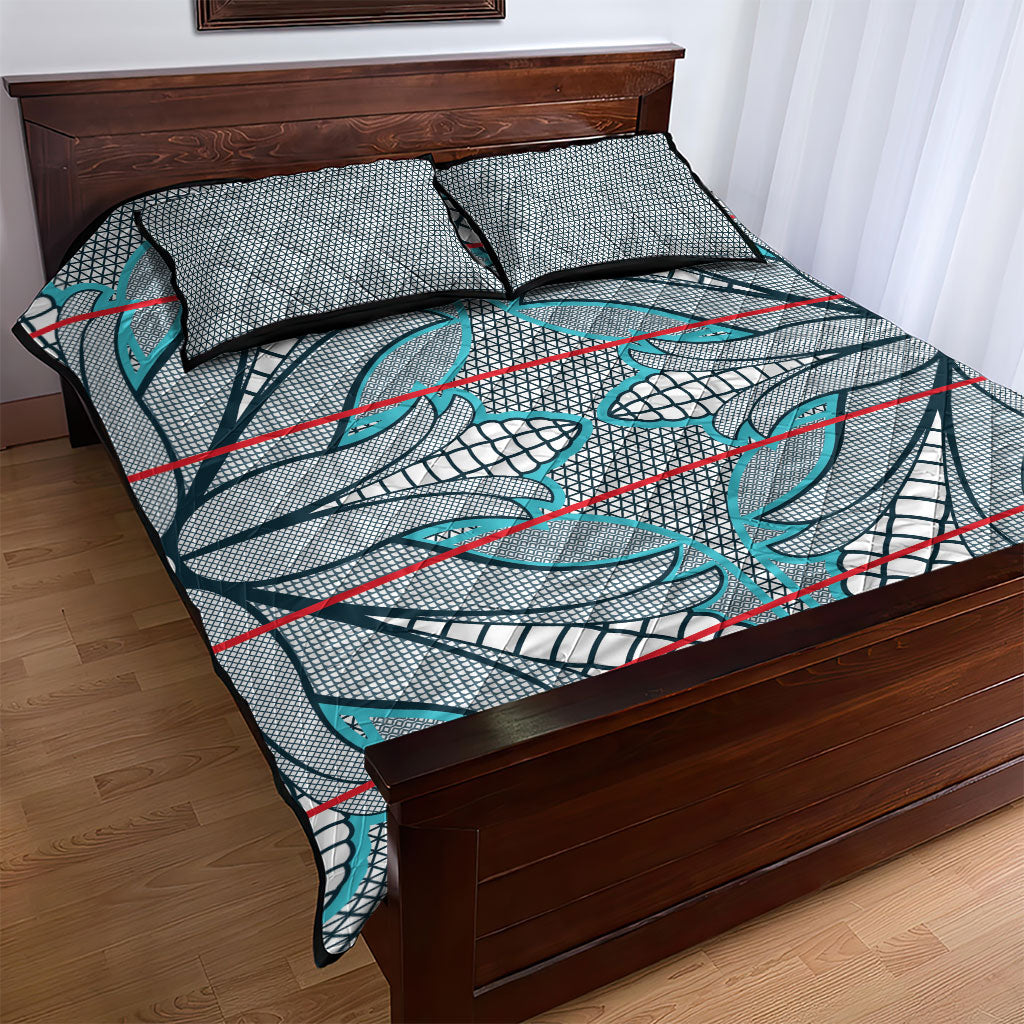 Cobalt Blue Khotso Mojalefa Poone Quilt Bed Set Basotho Khotso Blanket Inspired
