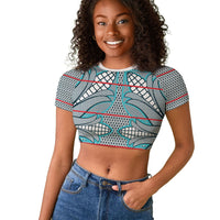 Cobalt Blue Khotso Mojalefa Poone Raglan Cropped T shirt Basotho Khotso Blanket Inspired