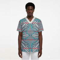 Cobalt Blue Khotso Mojalefa Poone Scrub Top Basotho Khotso Blanket Inspired