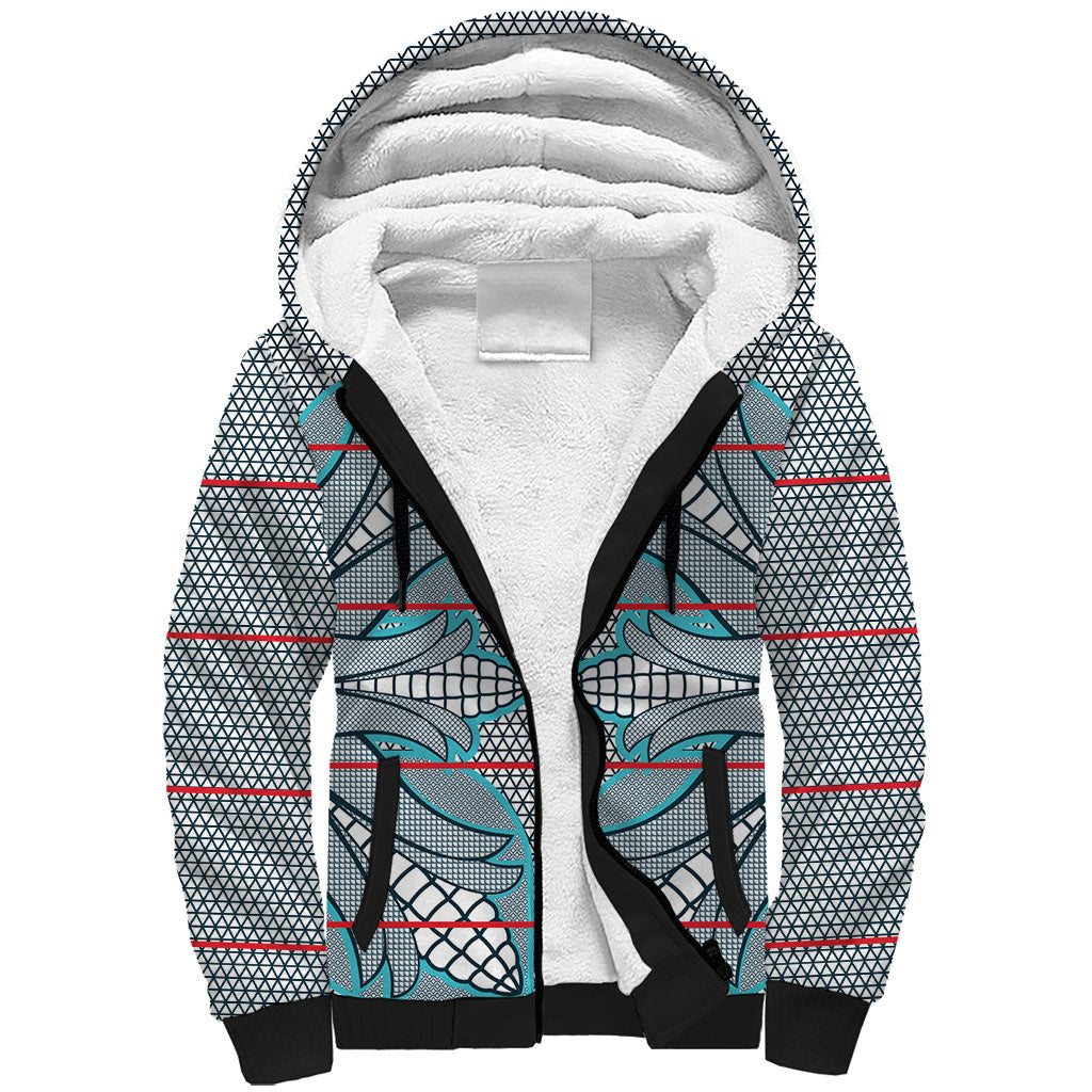 Cobalt Blue Khotso Mojalefa Poone Sherpa Hoodie Basotho Khotso Blanket Inspired