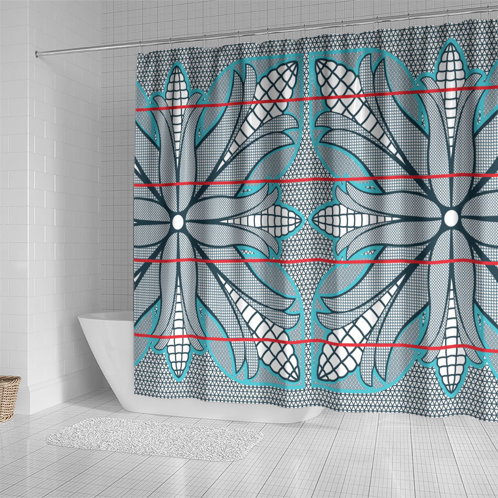Cobalt Blue Khotso Mojalefa Poone Shower Curtain Basotho Khotso Blanket Inspired