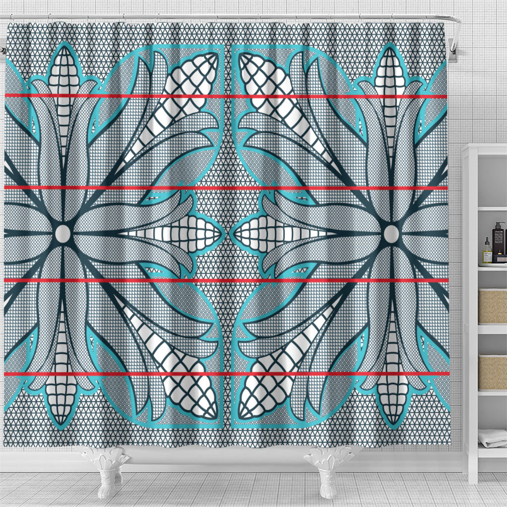 Cobalt Blue Khotso Mojalefa Poone Shower Curtain Basotho Khotso Blanket Inspired