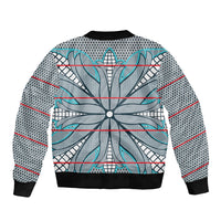 Cobalt Blue Khotso Mojalefa Poone Sleeve Zip Bomber Jacket Basotho Khotso Blanket Inspired