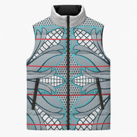 Cobalt Blue Khotso Mojalefa Poone Sleeveless Puffer Jacket Basotho Khotso Blanket Inspired