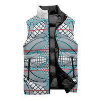 Cobalt Blue Khotso Mojalefa Poone Sleeveless Puffer Jacket Basotho Khotso Blanket Inspired