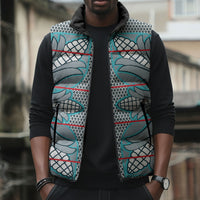 Cobalt Blue Khotso Mojalefa Poone Sleeveless Puffer Jacket Basotho Khotso Blanket Inspired