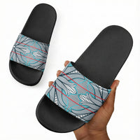 Cobalt Blue Khotso Mojalefa Poone Slide Sandals Basotho Khotso Blanket Inspired
