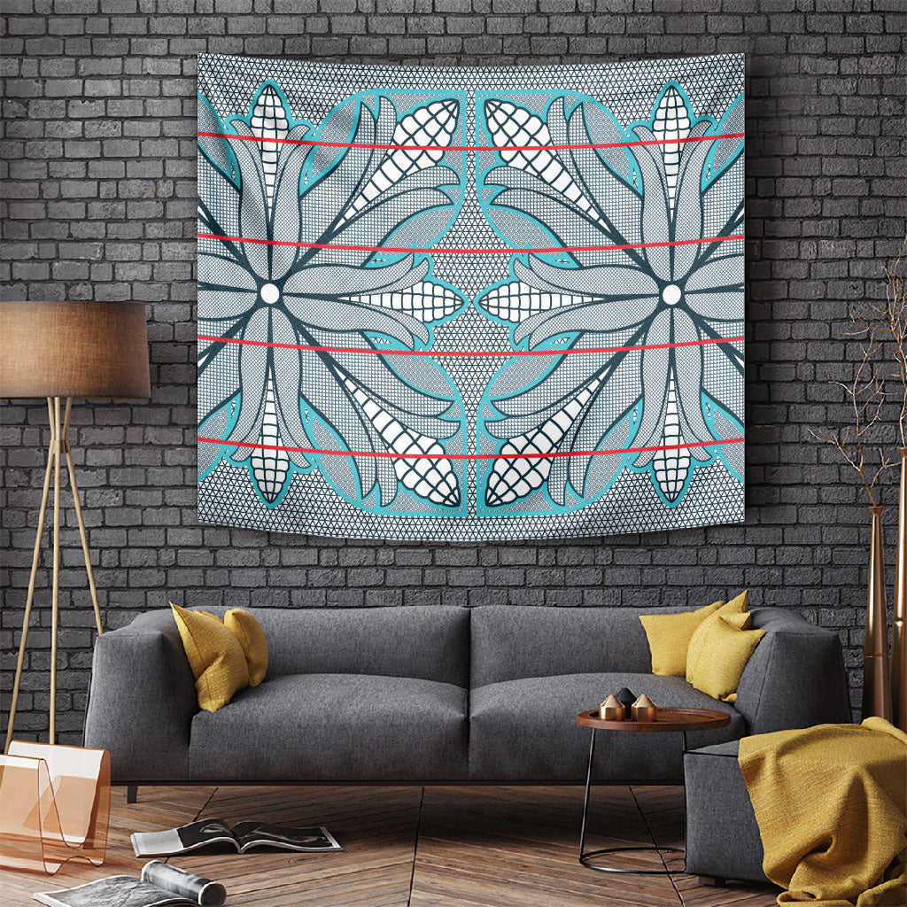 Cobalt Blue Khotso Mojalefa Poone Tapestry Basotho Khotso Blanket Inspired