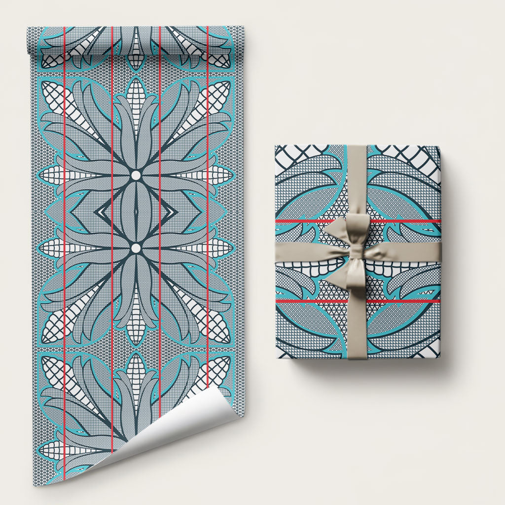 Cobalt Blue Khotso Mojalefa Poone Wrapping Paper Basotho Khotso Blanket Inspired