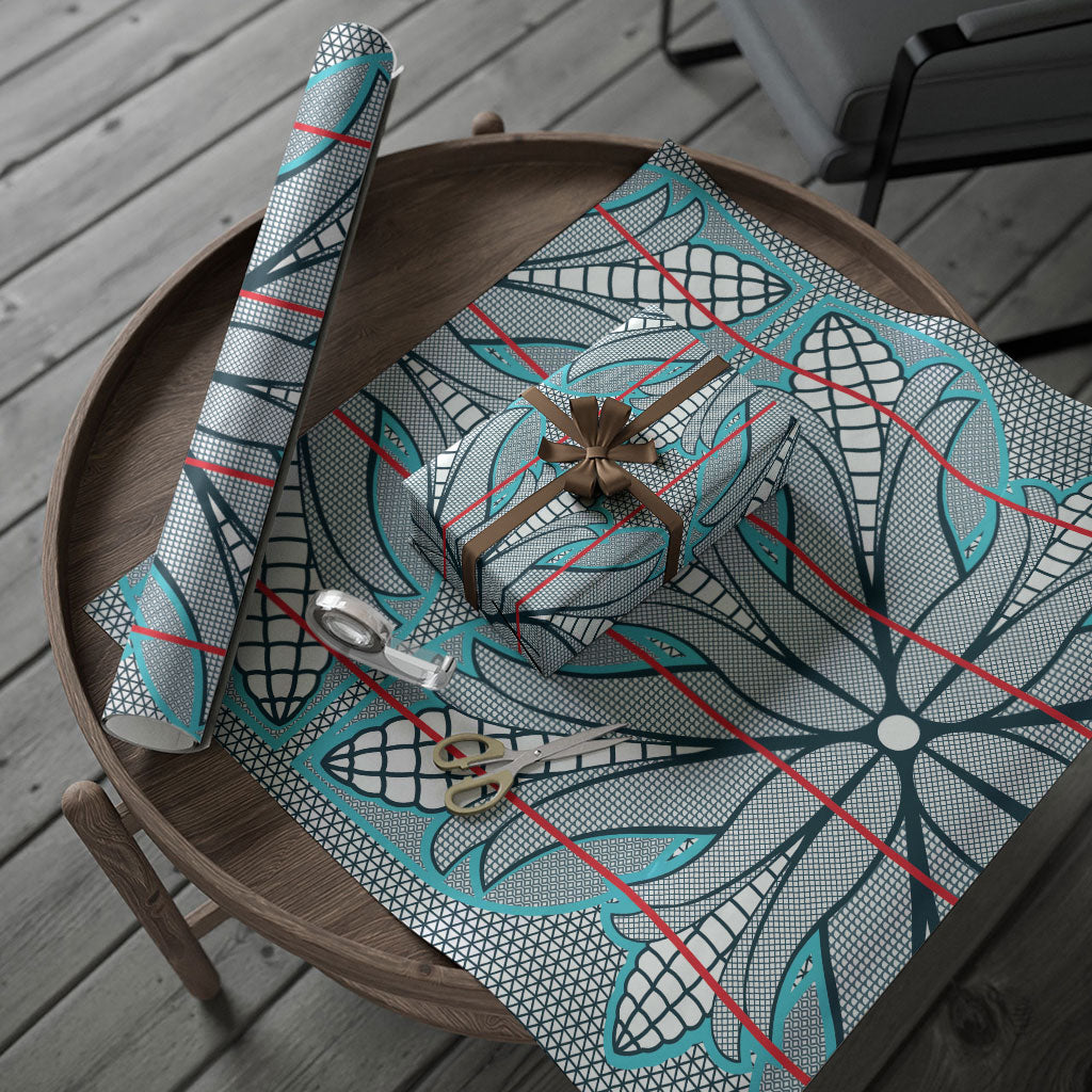 Cobalt Blue Khotso Mojalefa Poone Wrapping Paper Basotho Khotso Blanket Inspired