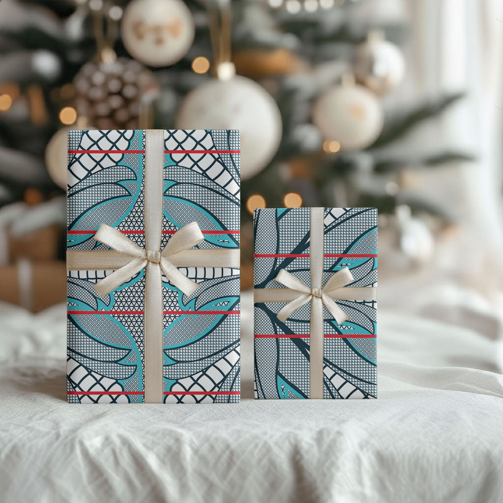 Cobalt Blue Khotso Mojalefa Poone Wrapping Paper Basotho Khotso Blanket Inspired