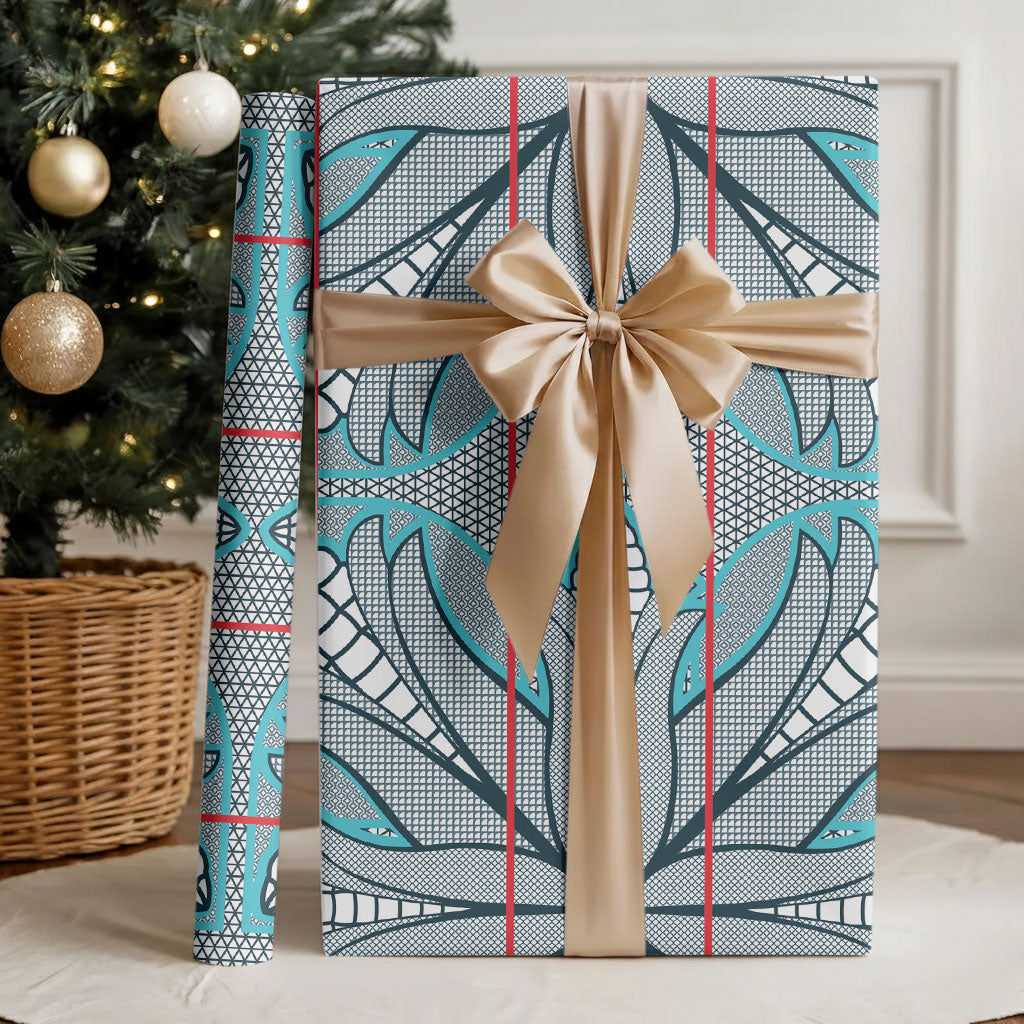 Cobalt Blue Khotso Mojalefa Poone Wrapping Paper Basotho Khotso Blanket Inspired