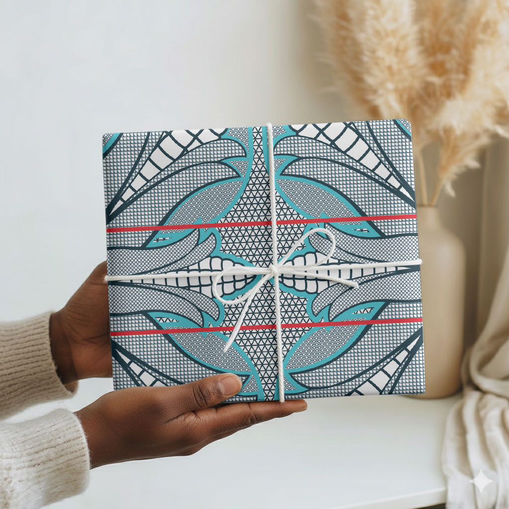 Cobalt Blue Khotso Mojalefa Poone Wrapping Paper Basotho Khotso Blanket Inspired