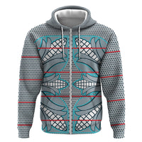 Cobalt Blue Khotso Mojalefa Poone Zip Hoodie Basotho Khotso Blanket Inspired