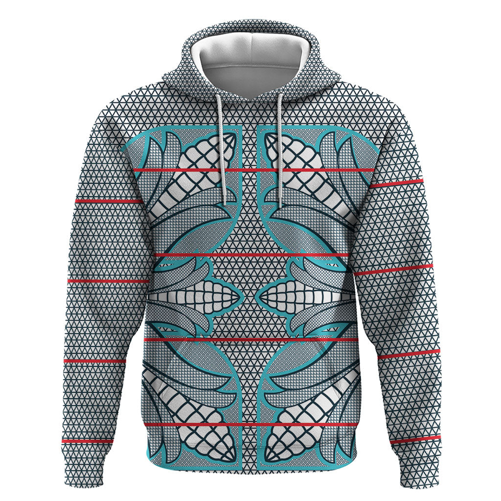Cobalt Blue Khotso Mojalefa Poone Zip Hoodie Basotho Khotso Blanket Inspired