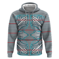 Cobalt Blue Khotso Mojalefa Poone Zip Hoodie Basotho Khotso Blanket Inspired