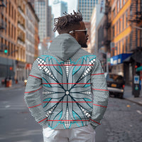 Cobalt Blue Khotso Mojalefa Poone Zip Hoodie Basotho Khotso Blanket Inspired