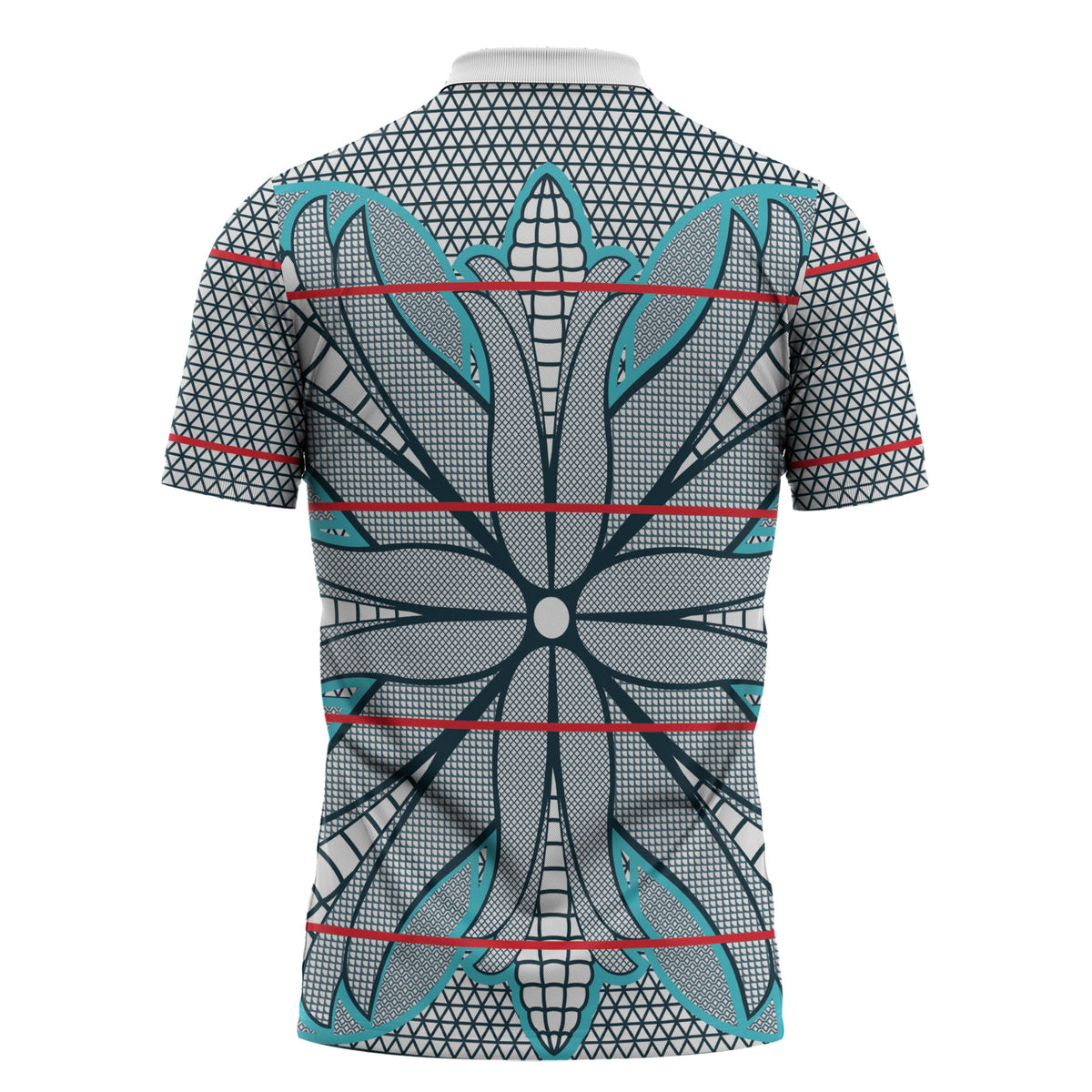 Cobalt Blue Khotso Mojalefa Poone Zipper Polo Shirt Basotho Khotso Blanket Inspired