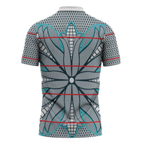 Cobalt Blue Khotso Mojalefa Poone Zipper Polo Shirt Basotho Khotso Blanket Inspired