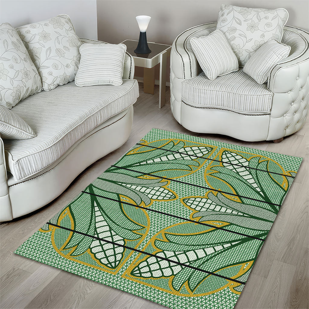 Emerald Green Khotso Mojalefa Poone Area Rug Basotho Khotso Blanket Inspired