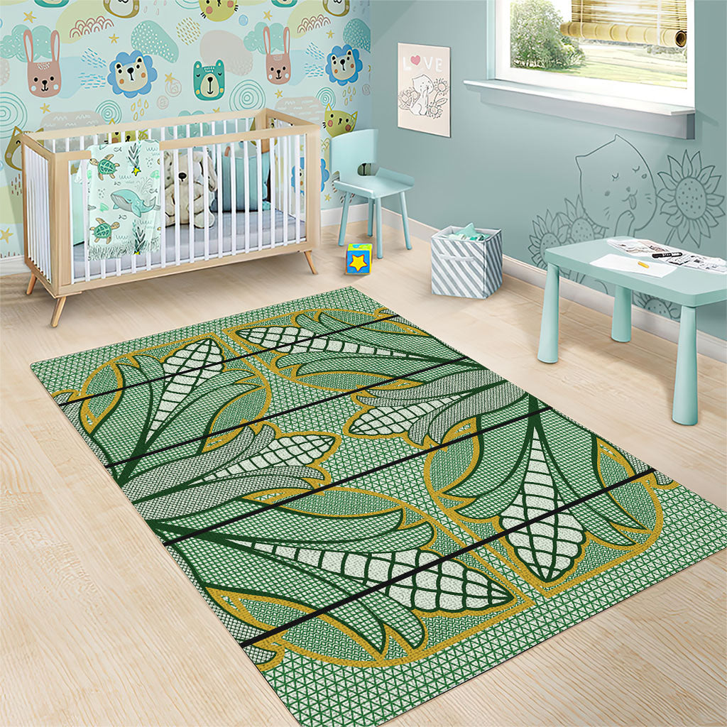 Emerald Green Khotso Mojalefa Poone Area Rug Basotho Khotso Blanket Inspired
