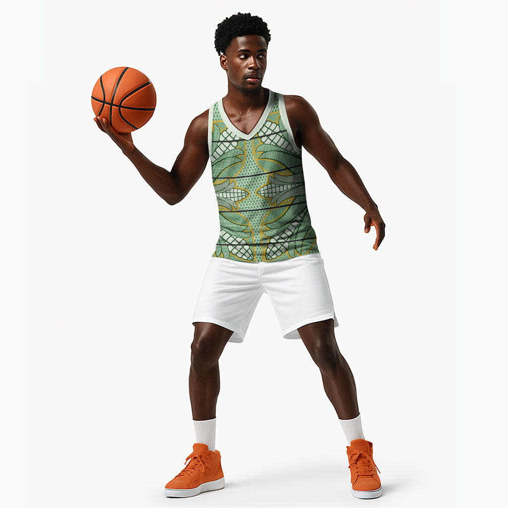 Emerald Green Khotso Mojalefa Poone Basketball Jersey Basotho Khotso Blanket Inspired