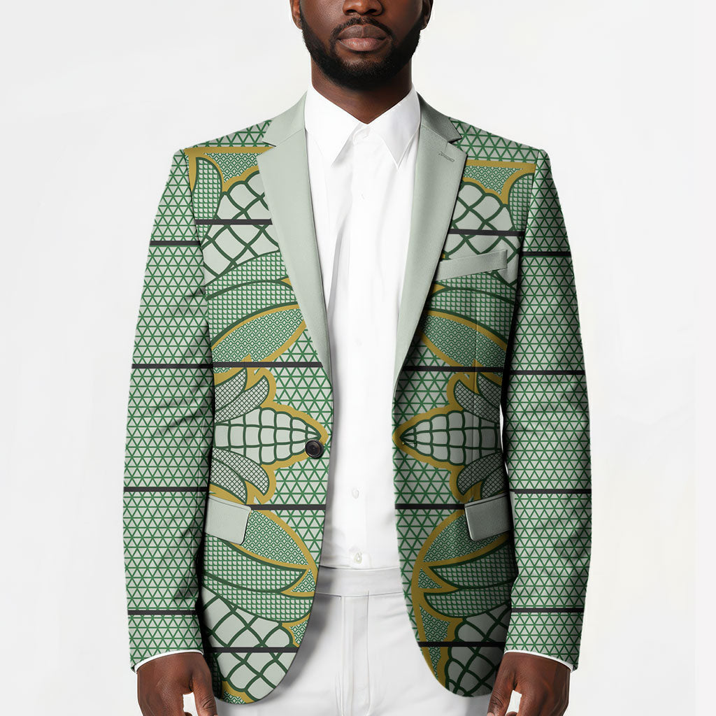 Emerald Green Khotso Mojalefa Poone Blazer Basotho Khotso Blanket Inspired