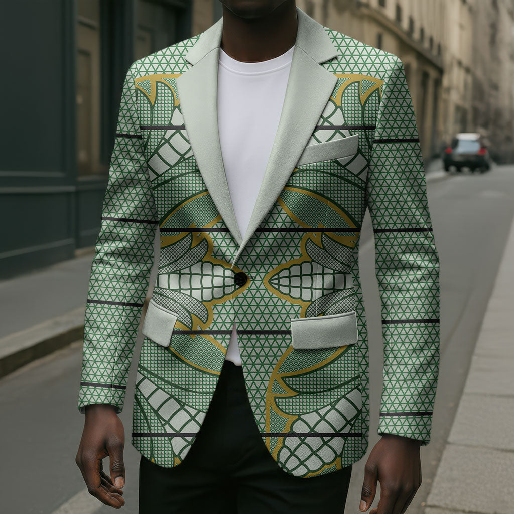 Emerald Green Khotso Mojalefa Poone Blazer Basotho Khotso Blanket Inspired
