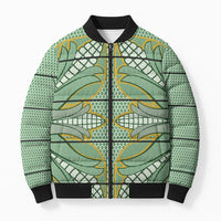 Emerald Green Khotso Mojalefa Poone Bomber Puffer Jacket Basotho Khotso Blanket Inspired