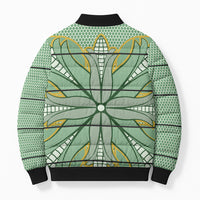 Emerald Green Khotso Mojalefa Poone Bomber Puffer Jacket Basotho Khotso Blanket Inspired
