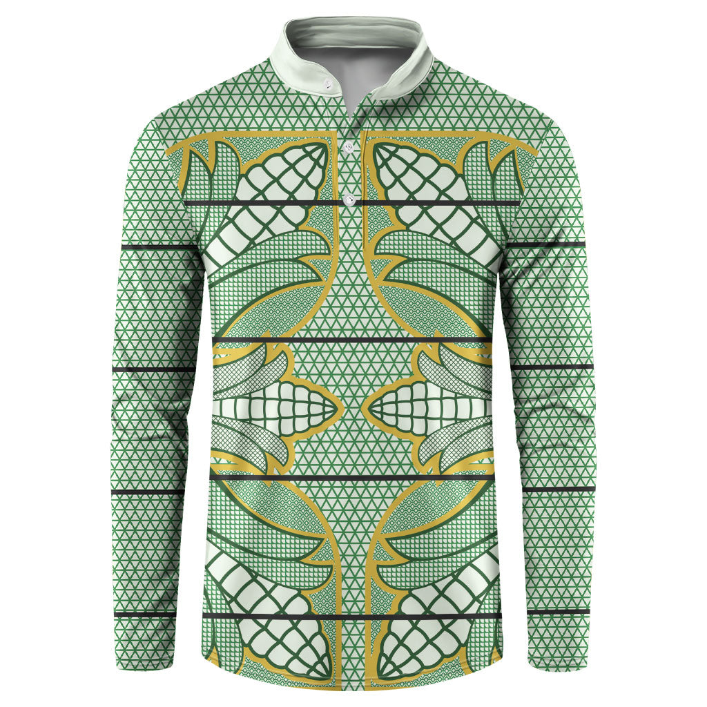 Emerald Green Khotso Mojalefa Poone Button Sweatshirt Basotho Khotso Blanket Inspired