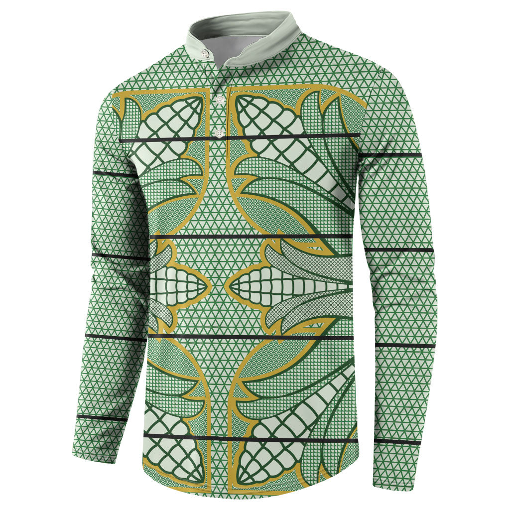 Emerald Green Khotso Mojalefa Poone Button Sweatshirt Basotho Khotso Blanket Inspired