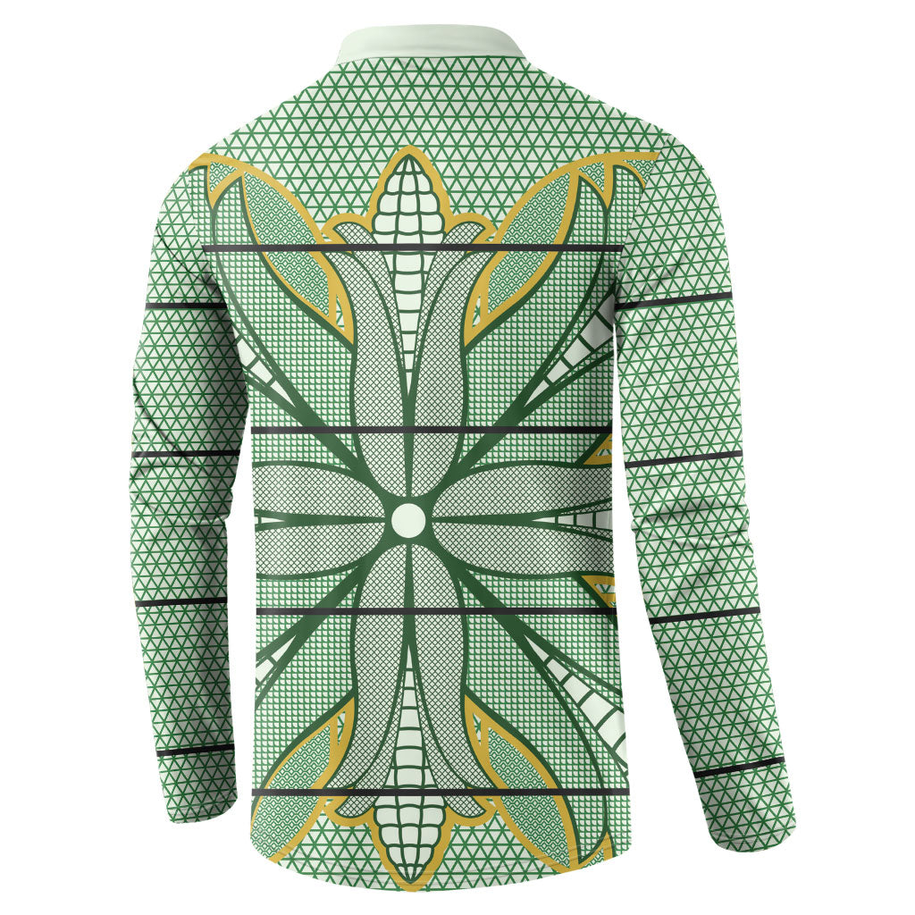 Emerald Green Khotso Mojalefa Poone Button Sweatshirt Basotho Khotso Blanket Inspired