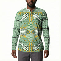 Emerald Green Khotso Mojalefa Poone Button Sweatshirt Basotho Khotso Blanket Inspired