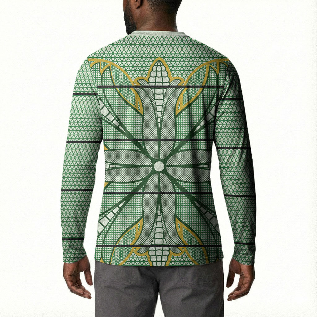 Emerald Green Khotso Mojalefa Poone Button Sweatshirt Basotho Khotso Blanket Inspired