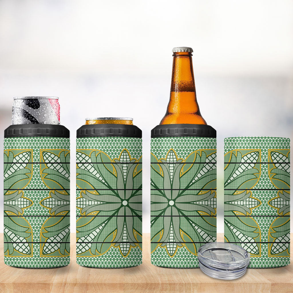 Emerald Green Khotso Mojalefa Poone 4 in 1 Can Cooler Tumbler Basotho Khotso Blanket Inspired