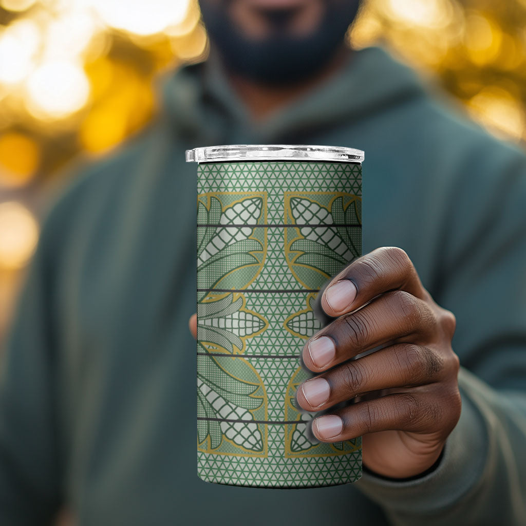 Emerald Green Khotso Mojalefa Poone 4 in 1 Can Cooler Tumbler Basotho Khotso Blanket Inspired