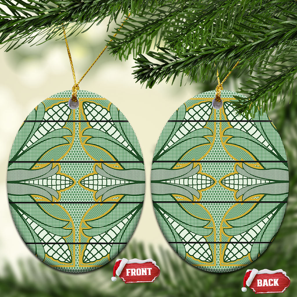 Emerald Green Khotso Mojalefa Poone Ceramic Ornament Basotho Khotso Blanket Inspired