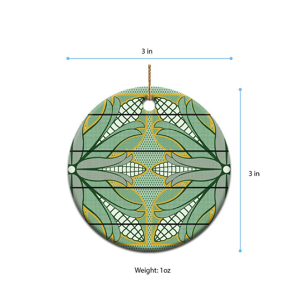 Emerald Green Khotso Mojalefa Poone Ceramic Ornament Basotho Khotso Blanket Inspired