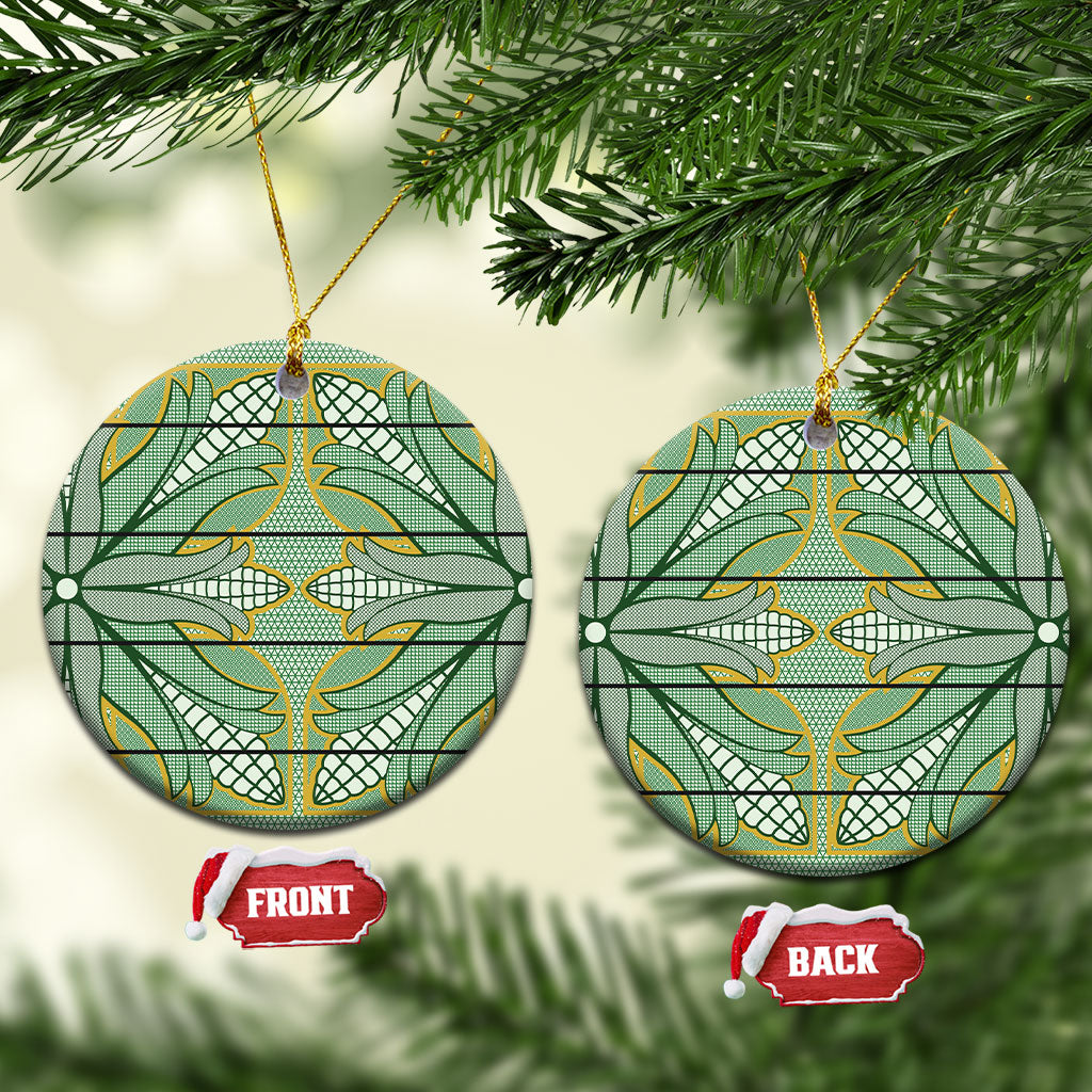 Emerald Green Khotso Mojalefa Poone Ceramic Ornament Basotho Khotso Blanket Inspired