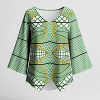 Emerald Green Khotso Mojalefa Poone Kimono Sleeve Blouse Basotho Khotso Blanket Inspired