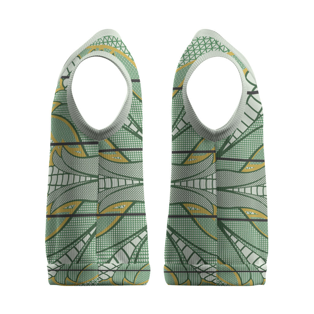 Emerald Green Khotso Mojalefa Poone Christmas Knitted V-Neck Vest Basotho Khotso Blanket Inspired