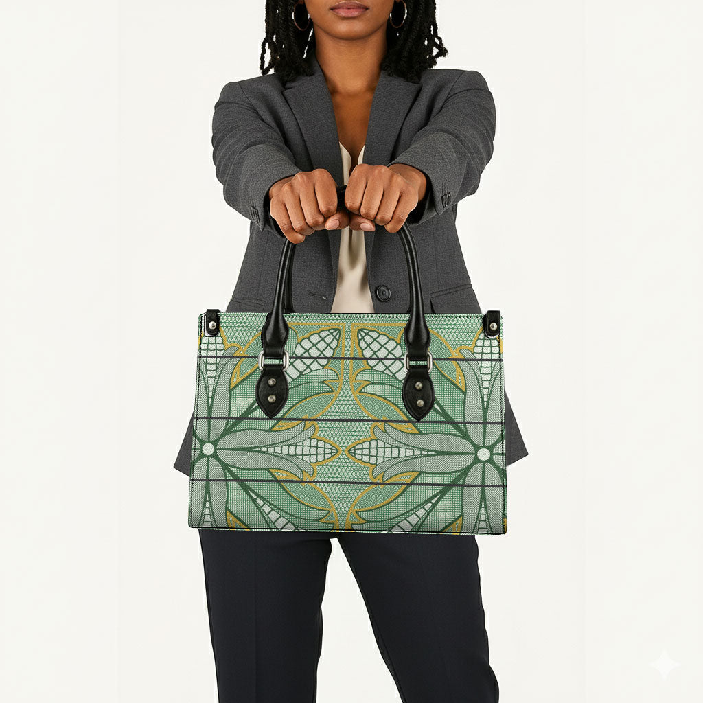 Emerald Green Khotso Mojalefa Poone Leather Bag Basotho Khotso Blanket Inspired