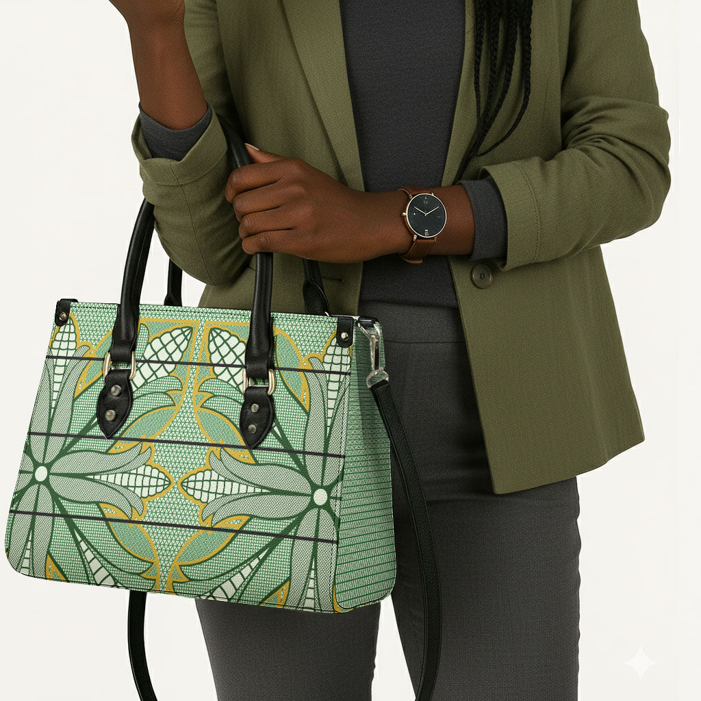 Emerald Green Khotso Mojalefa Poone Leather Bag Basotho Khotso Blanket Inspired