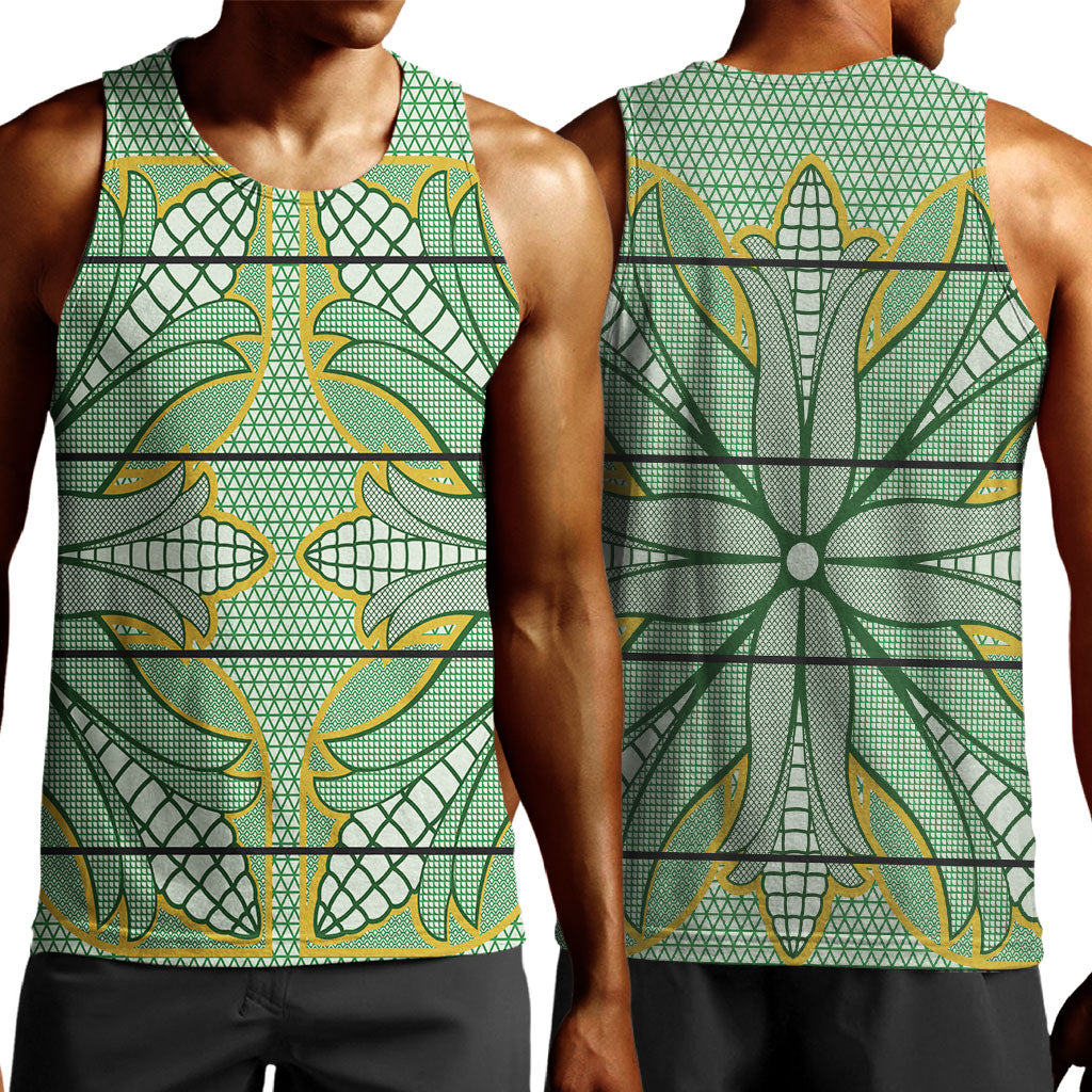Emerald Green Khotso Mojalefa Poone Men Tank Top Basotho Khotso Blanket Inspired