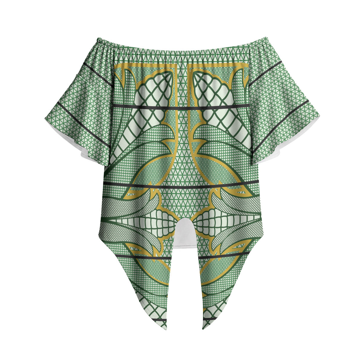 Emerald Green Khotso Mojalefa Poone Off Shoulder Wrap Waist Top Basotho Khotso Blanket Inspired